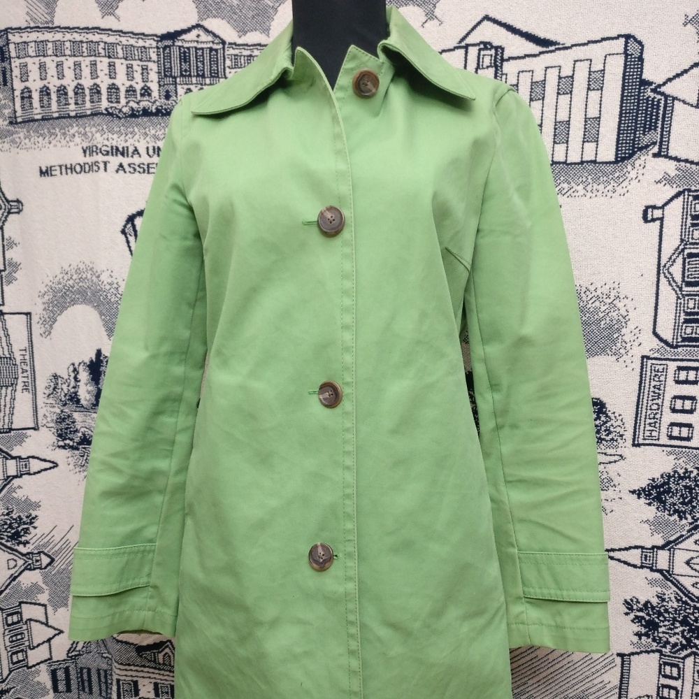Bright green peacoat